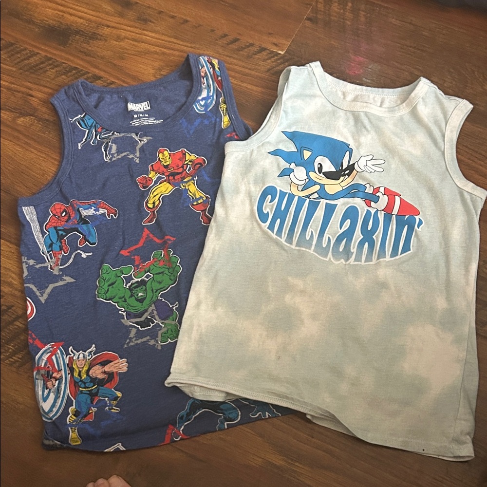 Marvel Blue Superhero Graphic Tank Top